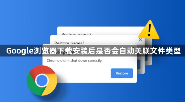 Google浏览器下载安装后是否会自动关联文件类型1