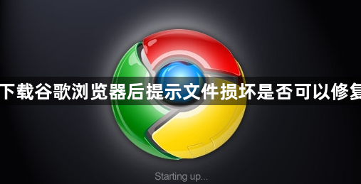 下载谷歌浏览器后提示文件损坏是否可以修复1
