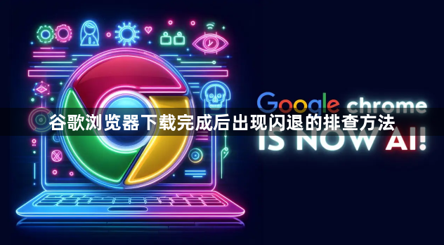 谷歌浏览器下载完成后出现闪退的排查方法1