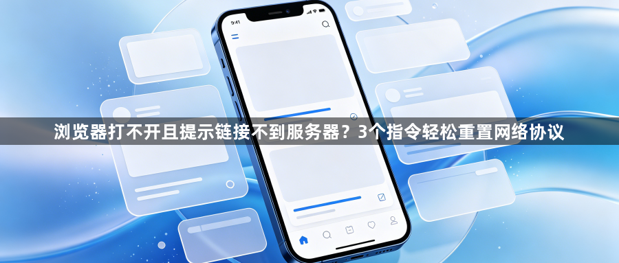 浏览器打不开且提示链接不到服务器？3个指令轻松重置网络协议1
